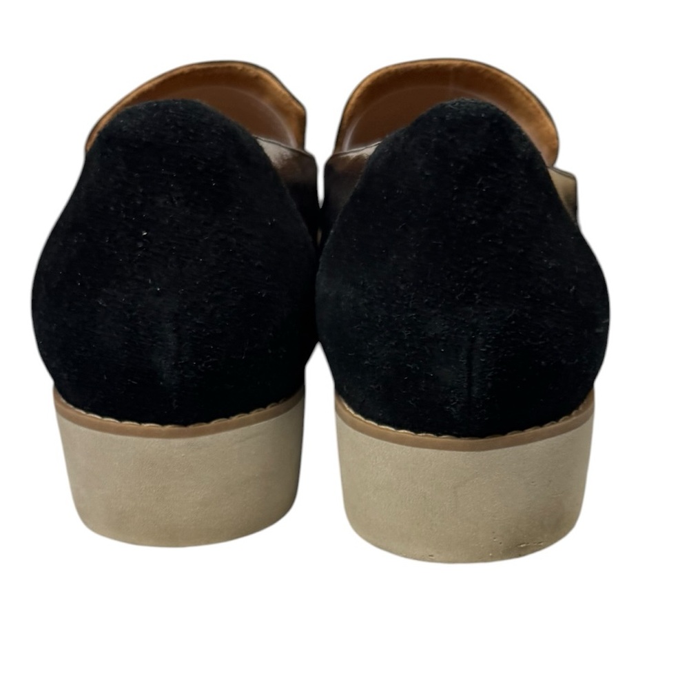 Vionic Black Leather Slip-On Loafers with Tan Soles - Picture 10 of 13